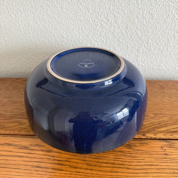 Thomas O'Brien Vintage Modern Blue Stoneware Veggie Serving Bowl 9.5" x 4" - Picture 3 of 7